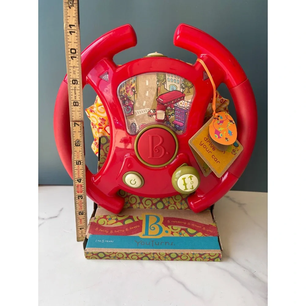 B Toys YouTurns Red Interactive Steering Wheel Toddler Toy with Sound & Lights